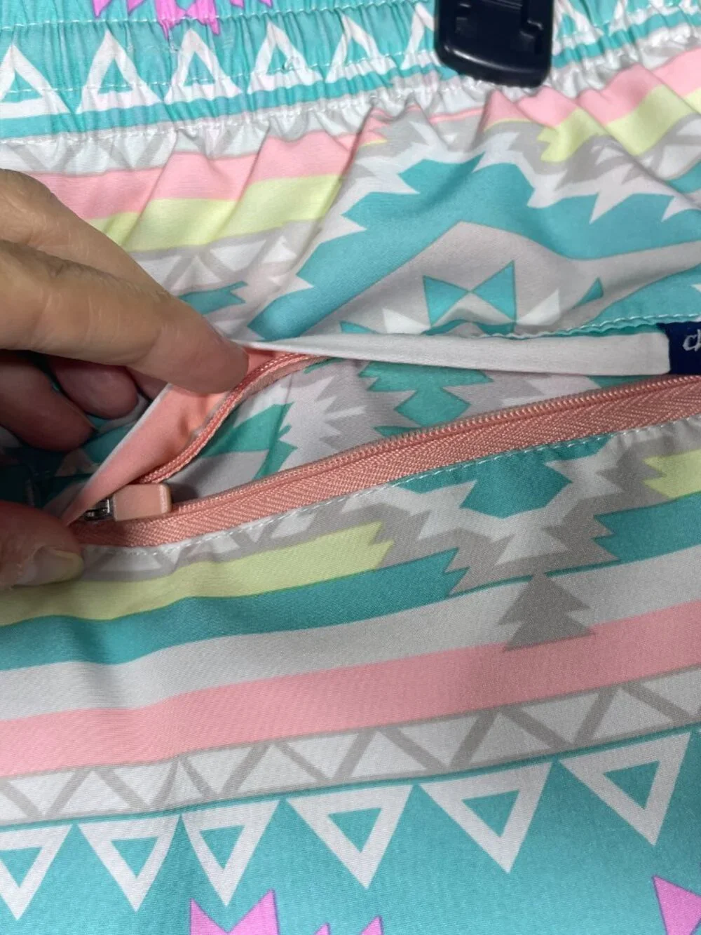Chubbies Men's 3XL Aztec Geometric Swim Trunks Teal Pink 6